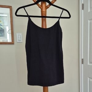 Dbasic 95% cotton black camisole/tank top, layering, Size Large
